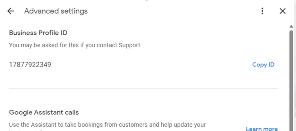 Screenshot showing the process of fixing missing Google reviews